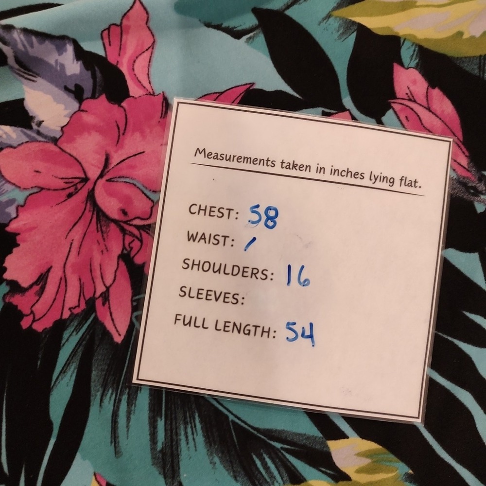 Attitudes by Renee Tropical Como Jersey Tank Long Ruffle Dress 2X‎ A353267 - Picture 6 of 6